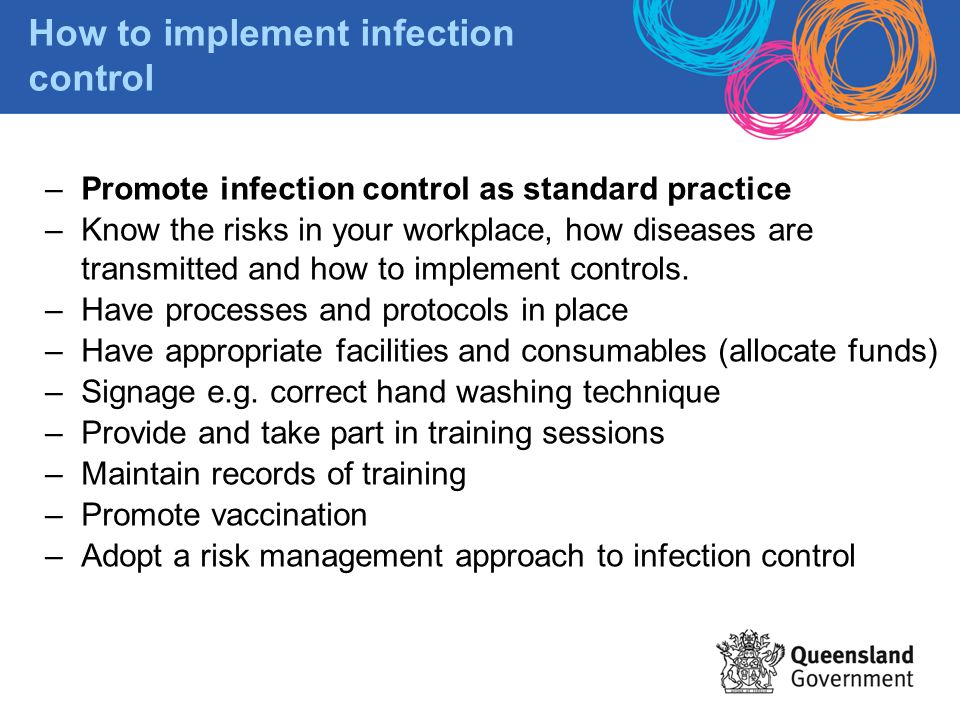 What is the purpose of writing an infection control policy